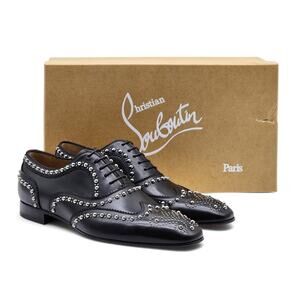 Christian Louboutin Charlie Clou Studded Leather Oxfords Black EU 42 US 9 $1395